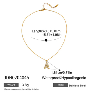 Collar <span class=keywords><strong>con</strong></span> Colgante de <span class=keywords><strong>Letra</strong></span> Inicial Minimalista <span class=keywords><strong>J</strong></span>&D, <span class=keywords><strong>Cadena</strong></span> de Acero Inoxidable, Chapado en Oro de 18K, Piedra de Circonita Cúbica, Joyería para Mujer - Product Image 6