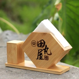 Bamboo Tissue <b>Box</b> With Logo For Home And Restaurant Use Pull Out Tissues ZJ6 - Product Image 1