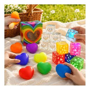 High Quality <b>LED</b> Cube Heart Squeeze Toy Flashing Squishy <b>Ball</b> Stress Relief Fidget Sensory Gift Wholesale Stock - Product Image 6