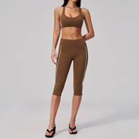 Ensemble de yoga 2 pièces pour femme, taille haute, séchage rapide, effet ventre plat, tenue de sport athlétique pour la course et l'entraînement en salle de sport, Style 4539