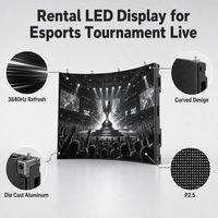 Pantalla LED de Alquiler P2.5 de Alta Frecuencia de Actualización 3840Hz, Pantalla LED Curva de Aluminio Fundido para Torneos de Esports en Vivo