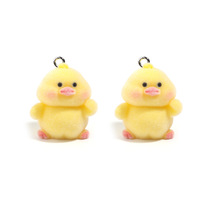 Manna nouveau dessin animé 3D mignon canard jaune pendentif breloques résine velours conception 3D pour enfants Style classique bricolage fait à la main en laiton