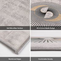 Modern Radial Sunburst Pattern Polyester Rug Absorbent Machine Washable Non-Slip Customizable OEM ODM Durable Area Floor Carpet