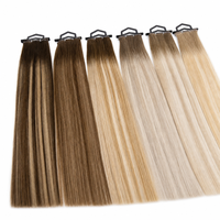 Extensions de cheveux russes Genius Weft à cuticules alignées, double épaisseur