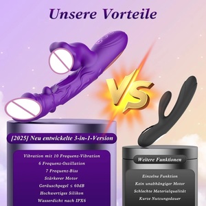 Vibromasseur 4 en 1, stimulation du point G et du clitoris, 10 modes de vibration, <span class=keywords><strong>6</strong></span> modes d'oscillation, 7 modes de serrage, rechargeable par USB, IPX6 - Product Image 3