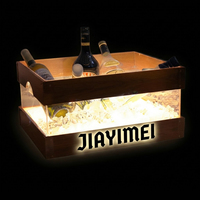 LED Rechargeable Acrylique Conteneur Seau Nightclub Bar Lumineux Raisin Rouge Vin Whisky Vodka Acrylique LED Bière Affichage