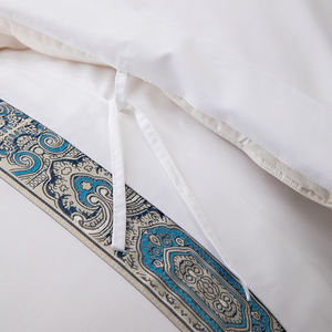 Exquisito Juego de Funda Nórdica de Algodón de Lujo de 4 Piezas con Borde Ancho Moderno, Tamaño Personalizable, Ropa de Cama Transpirable y Ecológica para el Hogar - Product Image 4