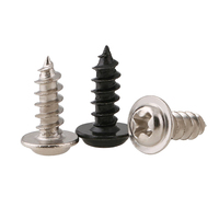 Vis autotaraudeuses à tête cruciforme PWA en acier inoxydable 304 avec rondelle encastrée Phillips, métriques M1.4/M1.7/M2/M2.3/M2.6/M3/M4/M5