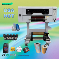 Printer UV DTF A3 HOSON Mainboard HIWIN Guide Rail AB Film Crystal Sticker untuk Pencetakan Permukaan Datar dan Melengkung