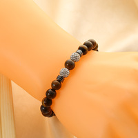 Nouveau Bracelet Tendance pour Femme en Perles Extensibles, 8 mm, Bille Disco en Cristal, Œil de Chat en Verre, et Pierres Naturelles Rondes