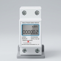 HUZI DDS6682 2P Din Rail Energy Meter Perlindungan Segel Timbal Layar LCD Casing Tahan Api Dukungan Kustomisasi