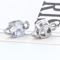 Encantos de conexión circular de circón de acero inoxidable chapado en oro de alta calidad, colgantes de 2 agujeros y accesorios de joyería, componentes, cadenas