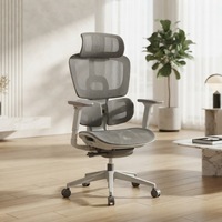 Chaise de bureau ergonomique moderne avec dossier haut en maille, pivotante, confortable, avec accoudoirs, pour le bureau à domicile, pour un confort optimal