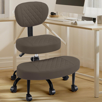 Chaise de bureau ergonomique Cloud Cross, chaise de méditation avec roulettes, siège réglable en hauteur pour TDAH, chaise large pour s'agenouiller