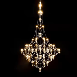 Red de alambre de acero, candelabro LED de estrella, cielo estrellado de lujo, moderno, creativo, luciérnaga, flor redonda y grande, candelabro nórdico Osram EOS - Product Image 1