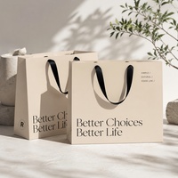 Sacs cadeaux en papier kraft de luxe personnalisés pour vêtements, sacs d'emballage avec poignée, papier couché imprimé avec logos pour les entreprises