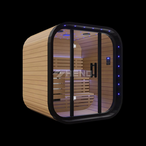 ห้องซาวน่าขนาดเล็กทรงลูกบาศก์ ทำจากไม้เนื้อแข็งสำหรับใช้งานกลางแจ้ง แบบสั่งทำพิเศษ - Product Image 4
