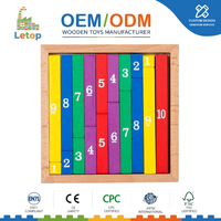 Bâtons de comptage en bois Montessori, blocs d'escalier mathématiques de 1 à 10, aide pédagogique éducative pour tout-petits (couleurs et tailles)