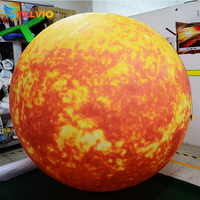 Énorme ballon gonflable diffusé ciel flottant lune ballon personnalisé flottant lune lumière Led planète ballon