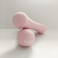 Support de fitness de gymnastique portable pour femmes d'approvisionnement d'usine avec tête carrée en fonte de couleur petit ensemble d'haltères en vinyle néoprène