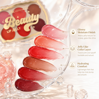 Palette de baumes à lèvres 6 teintes les mieux notées, OEM, marque privée, couleur modulable, fini brillant hydratant, bordure dorée, emballage personnalisé