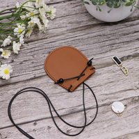 Pochette portable en cuir PU YY pour écouteurs avec cordon, petit sac à monnaie tendance avec sangle de cou, porte-clés durable