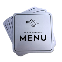 Autocollant de menu NFC personnalisé noir en PVC pour restaurants
