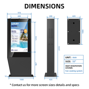 Kiosque d'affichage publicitaire numérique à écran tactile LCD vertical extérieur MWE 65/75/86 pouces avec système OMC MWE 32 43 49 55 65 - Product Image 6