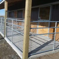 Panel de Cerca Modular Galvanizado y Soldado para Ganado con Puerta para Perros, Corderos y Animales Pequeños de Granja, 4 pies de Altura