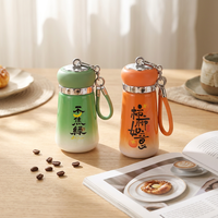 Bouteille d'eau isotherme en acier inoxydable mini avec motif chanceux kaki chinois et cordon de transport