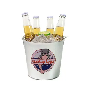 Seau à glace galvanisé personnalisé de 2,8 l pour 4 bouteilles seau à bière en métal