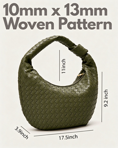 Woven PU <b>Leather</b> Purse for <b>Ladies</b> Woven Large Capacity Tote <b>Bag</b> for Women Knotted Large Slouchy Hobo Shoulder Handbags - Product Image 2