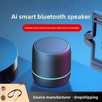 Nouvel haut-parleur Bluetooth sans fil transfrontalier, mini appareil audio intelligent à commande vocale IA, caisson de basses portable pour usage extérieur