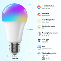 ETL T24 JA8 Approuvé WiFi Tuya Télécommande Festive Light RGB LED Light A19 Ampoule avec E27 E26 Base