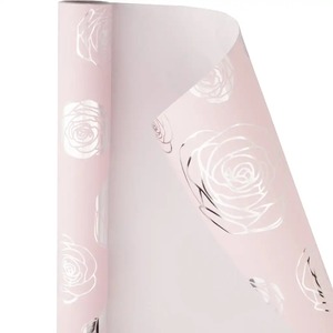 Custom Rose Pattern Gift <b>Wrap</b> <b>Roll</b> Pink Art <b>Paper</b> Coated Double-Sided Eco-Friendly Digital Printing Recyclable 70GSM Packaging - Product Image 1