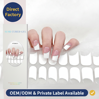 Lampe UV et lampe LED requises autocollants pour ongles en gel 3D non toxiques de longue durée pour dames bricolage semi-cure beauté enveloppements pour ongles