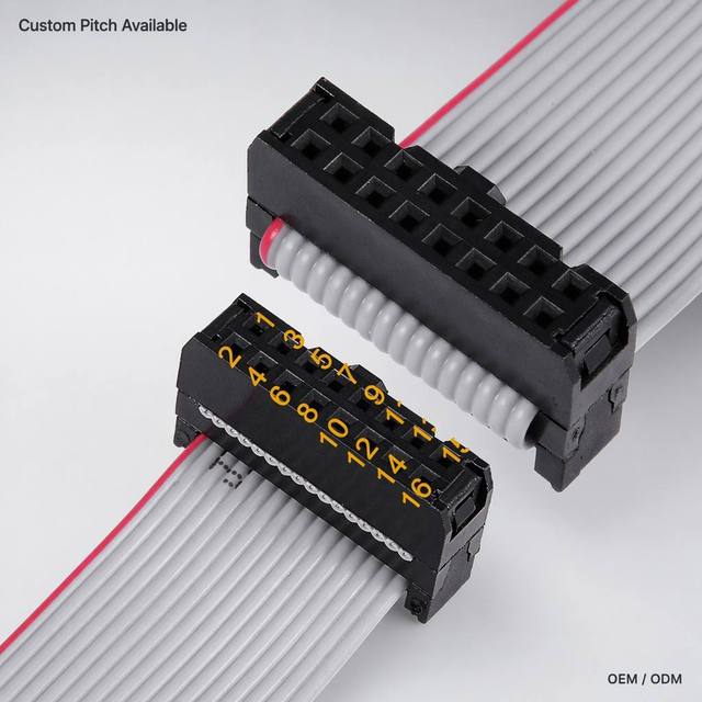 Genetic Audio 40-Pin Eurorack Module Power Cable 2.54mm Pitch IDC Flat Ribbon 300mm Length 16-Core Copper Conductor PVC AWM