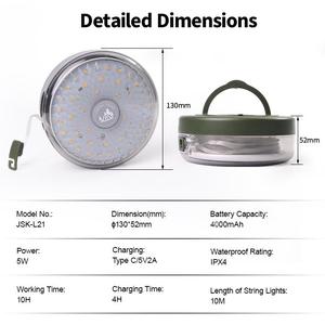 ไฟ LED สายยาว 10 เมตร <span class=keywords><strong>ราคา</strong></span>ส่งจาก JSK แบตเตอรี่ 4000mAh พลังงานแสงอาทิตย์ โหมด RGB ไฟสำหรับสวนและแคมป์ปิ้ง มาตรฐาน IP67 - Product Image 4