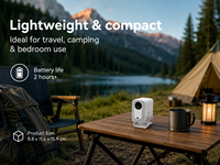 Projecteur extérieur C600 Pro Mini rechargeable avec batterie 6000 mAh, Android 14, 5G WIFI, 720P, 200 ANSI Lumens, haut-parleur