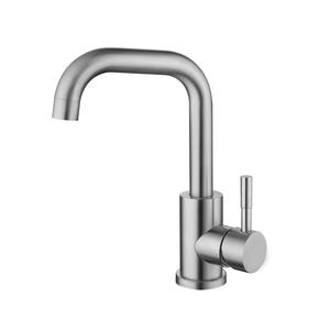 Grifo de Lavabo Monomando de Acero Inoxidable con Válvula de Cerámica, Diseño Minimalista, Montaje en Cubierta, Grifo de Fregadero de un Solo Orificio - Product Image 4