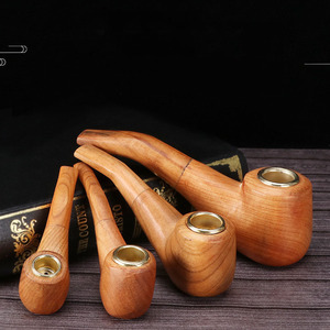 Pipe à fumer en bois massif personnalisée <span class=keywords><strong>Porte</strong></span>-cigarette sec à l'ancienne Pipe faite à la main - Product Image 4