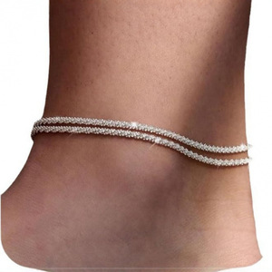 Chaîne de <span class=keywords><strong>cheville</strong></span> double couche pour <span class=keywords><strong>femme</strong></span>, style plage - Product Image 3