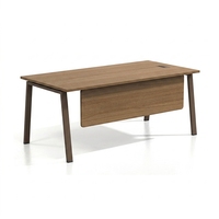 Bureau de direction modulaire convertible moderne pour vice-président et directeur général, en MDF/HPL durable avec finition chêne, aspect luxueux