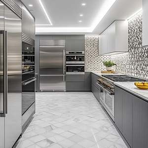 Gabinetes de Cocina Modernos Personalizados, Solución Integrada de Lujo para Casas y Apartamentos, Cierre Suave, LED, Acero y MDF para Toda la Casa - Product Image 4