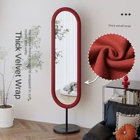 Miroir Mural de Luxe Moderne Pleine Longueur Fait Main Personnalisable Style Célébrité Internet Rétro Lumineux Haut de Gamme