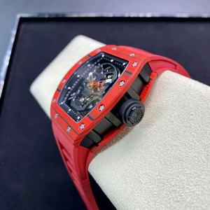 RM-Style High Quality 52-01 Skeleton Tourbillon Mechanical Watch 44mm Barrel-Shaped Unisex Fashion Skeleton Watch Titanium Case - Product Image 4