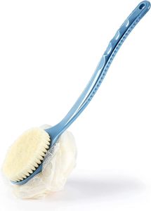 Shower Body <b>Brush</b> Long Handle Bath <b>Brush</b> Loofah Body <b>Scrub</b> Sponge 2 in 1Handheld on a Stick for Body - Product Image 1