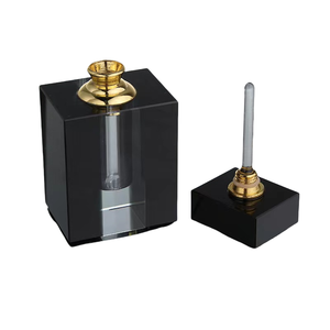 6ml di lusso quadrato vuoto bottiglia di profumo di cristallo nero portatile corpo aloe con fantasia contagocce MOQ 100 pz - Product Image 1