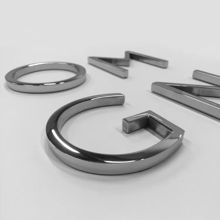 Decorativo massello intagliato alfabeto metallo 3d di alluminio lettere e numeri