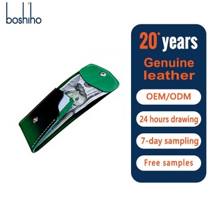 Handmade Genuine Leather Open Thread Cotton Lining Anti-Theft Short Vintage Minimalist <b>ID</b> Card <b>Holder</b> Wallet for Unisex Use - Product Image 1